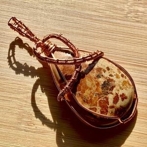 Chert Breccia Handcrafted Copper Wrapped Pendant